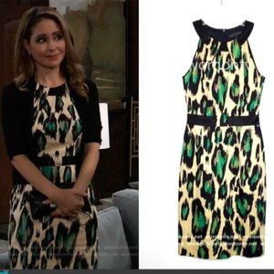 David Meister Leopard Print Sheath Dress 6